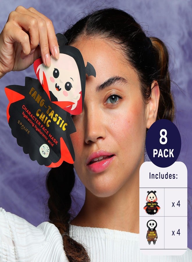 SpaLife Beauty Halloween Face Mask Hauntingly Chic Bundle | Korean Facial Masks | Firming and Detoxifying Face Mask Set | Halloween Gifts for Women | Facial Sheet Masks | 8 Pack - Image 2